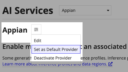 Context menu showing Set as Default Provider option.
