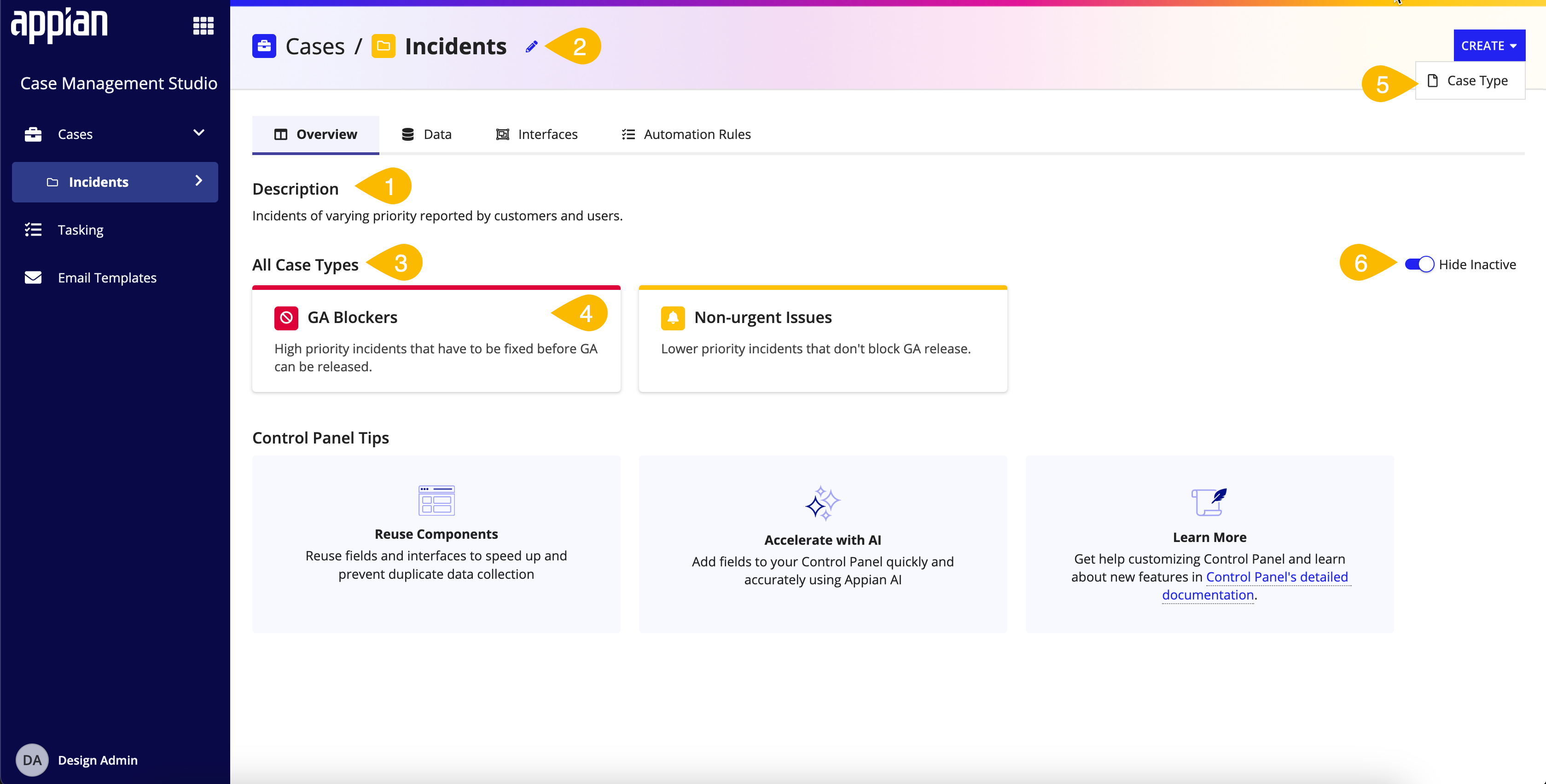 screenshot of the Overview tab on a category page in the Control Panel
