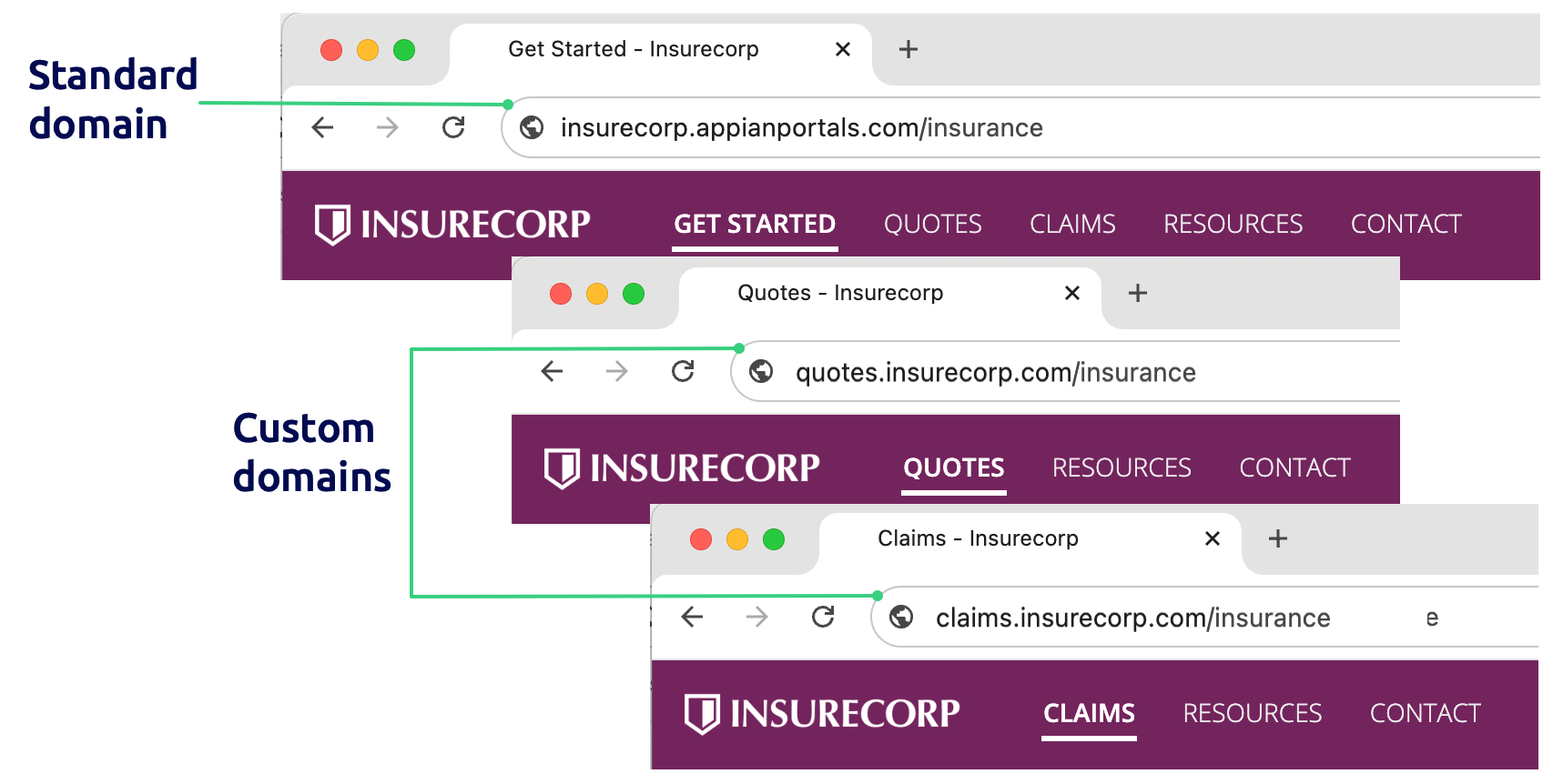 example of a custom domain