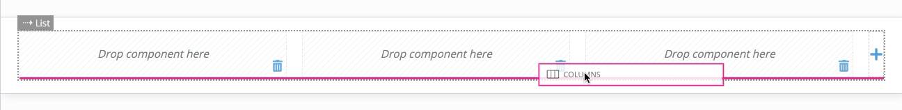 Components highlighted in pink in the live view of an interface object