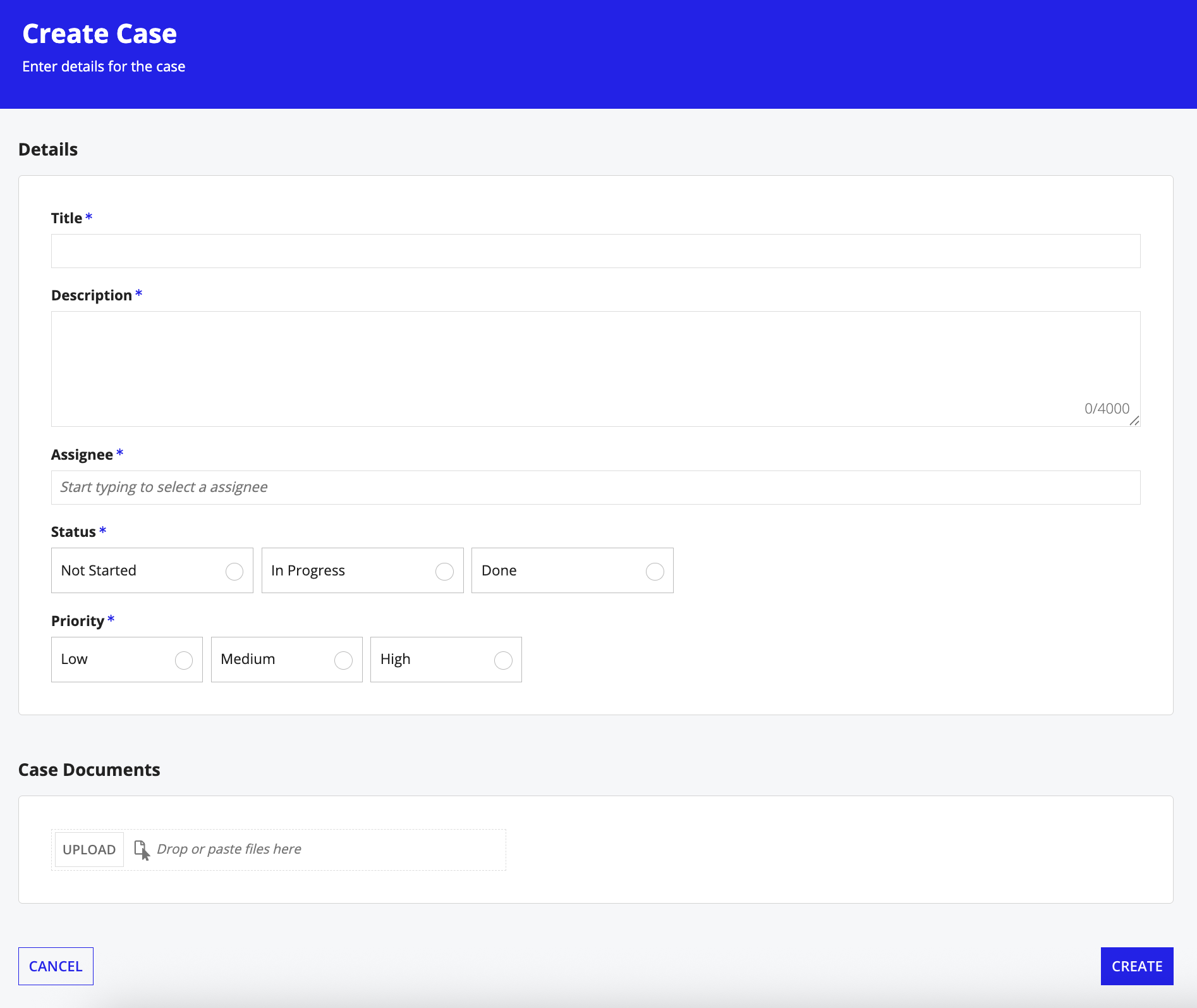 generated create or update interface using a form