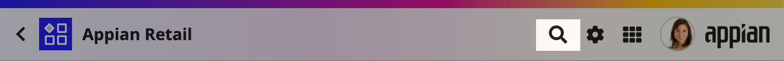 Header containing quick search box