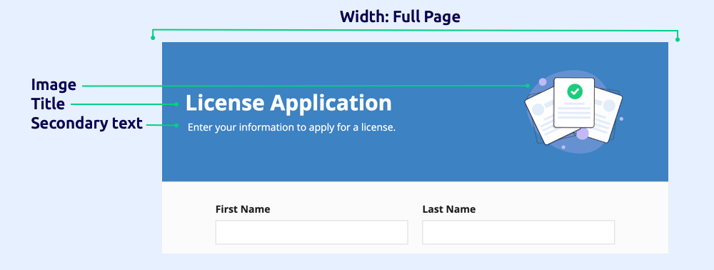 example image header template with annotations