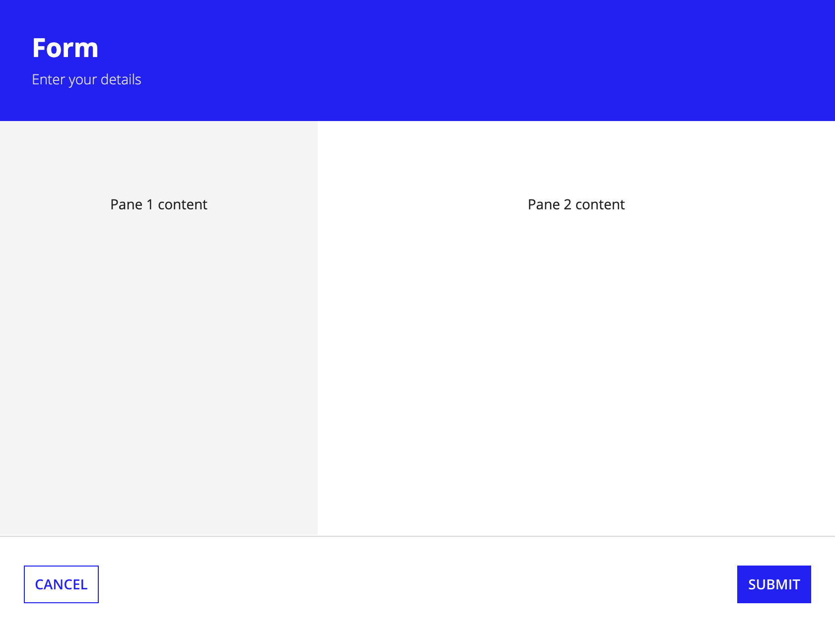 pane layout in form layout example