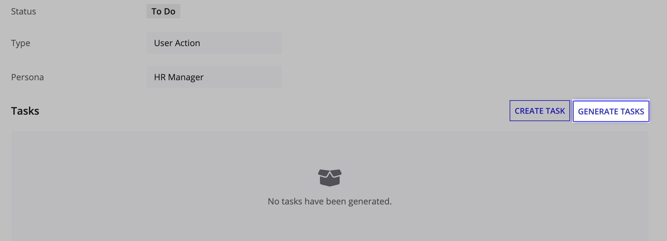 Generated task breakdown displayed in the story detail view