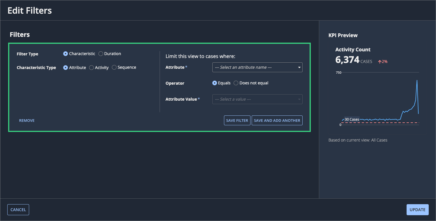 Edit Filters dialog