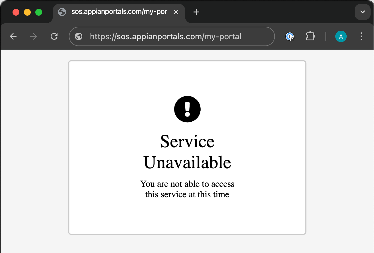 published-portal-error