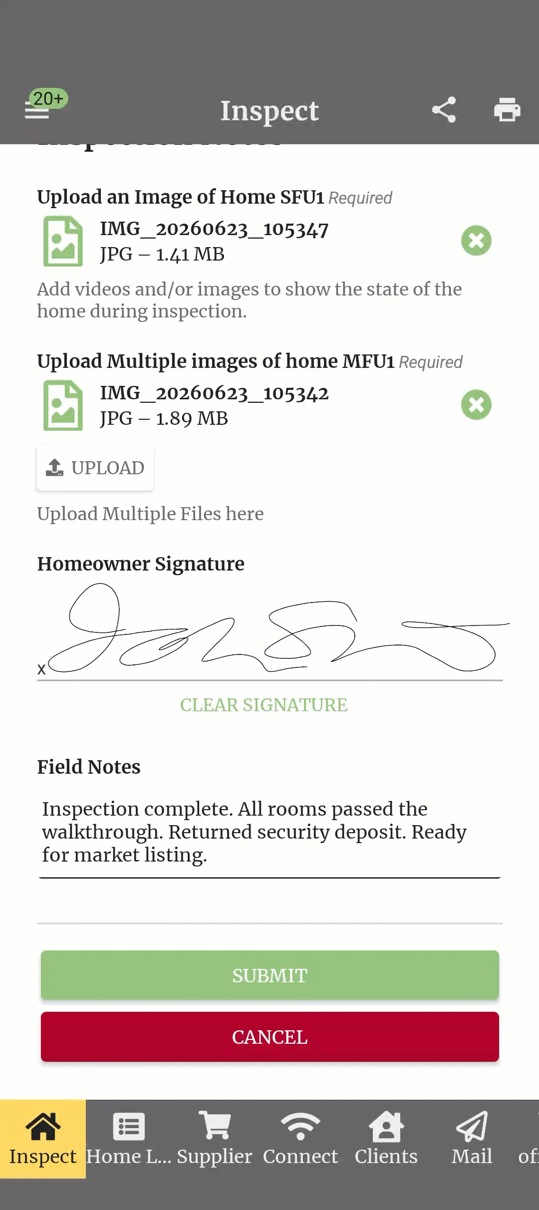 A loading indicator confirming an offline form submission is being processed.