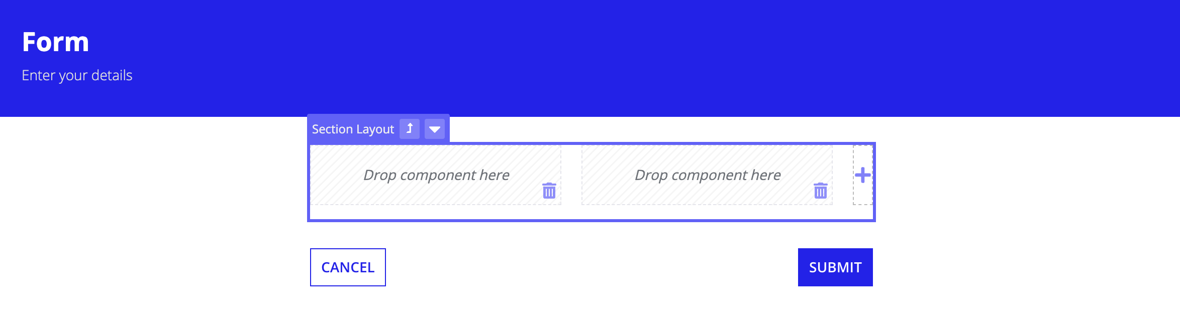 Empty form layout