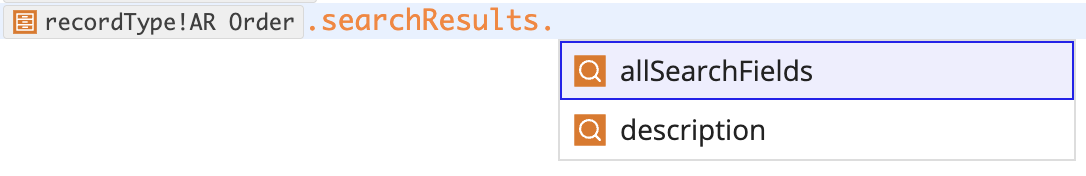 record type employee lozenge select smart search field
