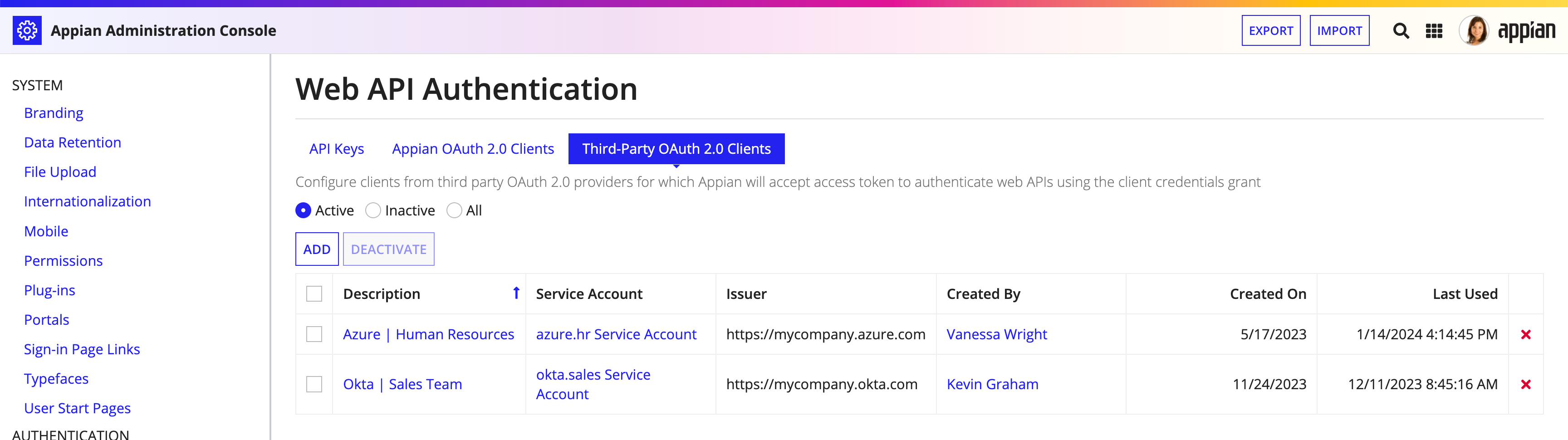 screenshot of the third-party OAuth page