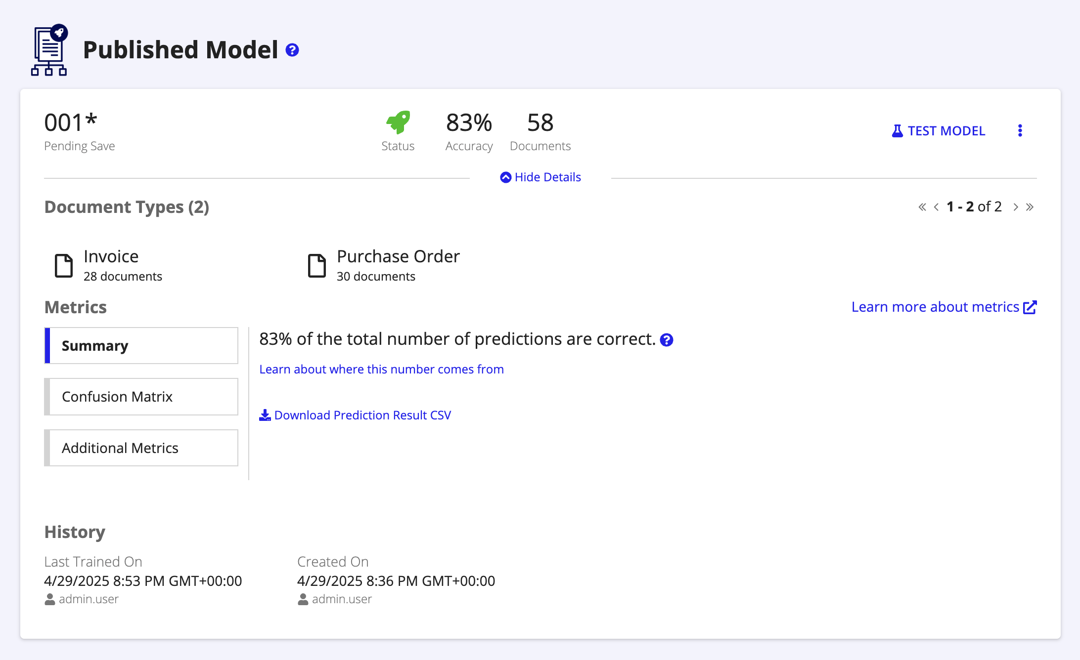 Publish the model
