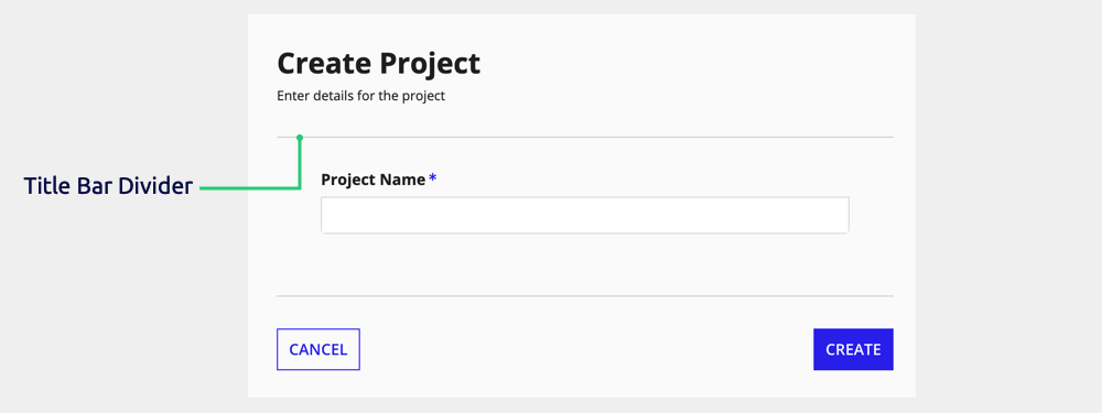 Title bar divider in a form layout