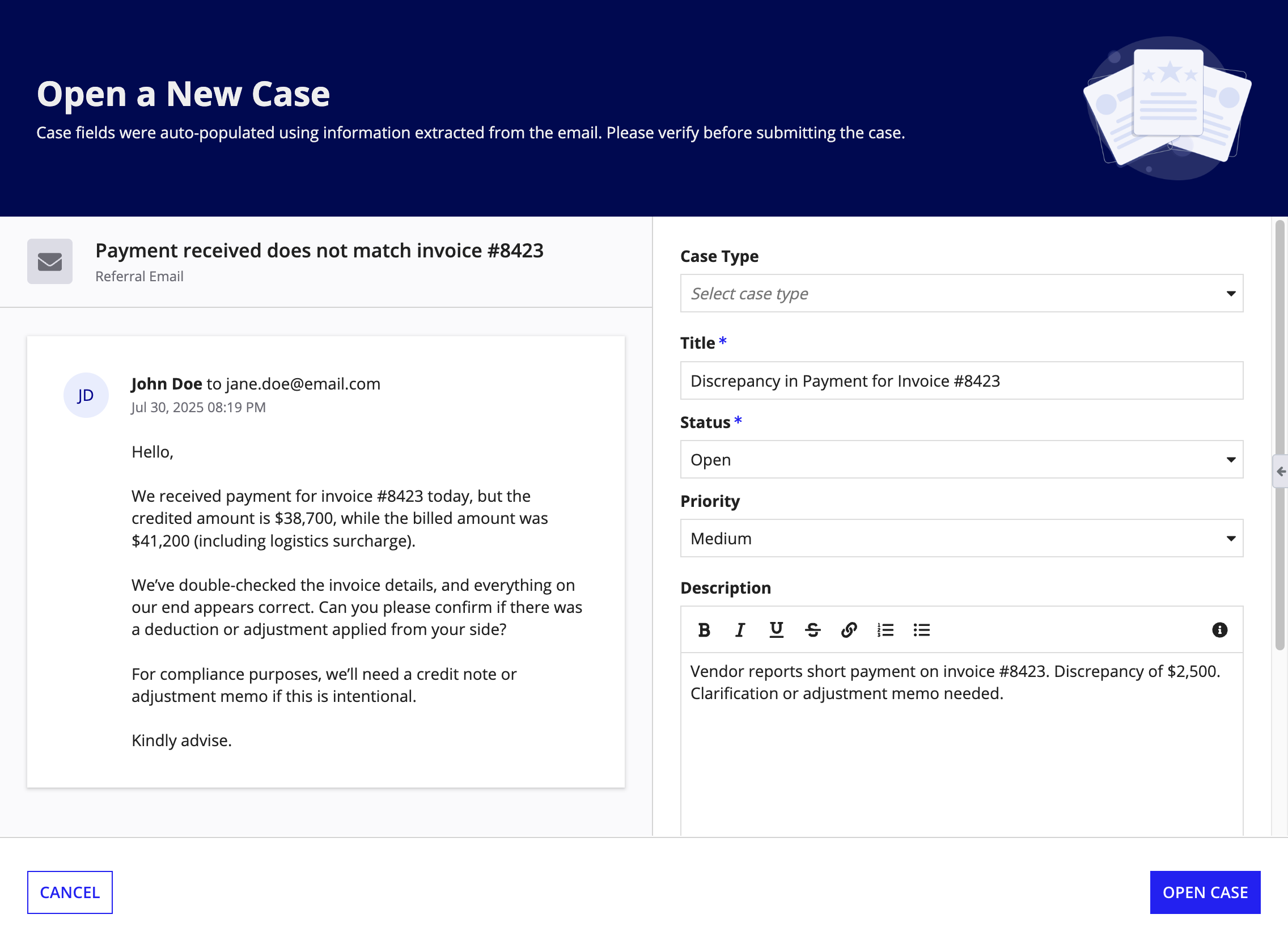 pane layout in form layout example