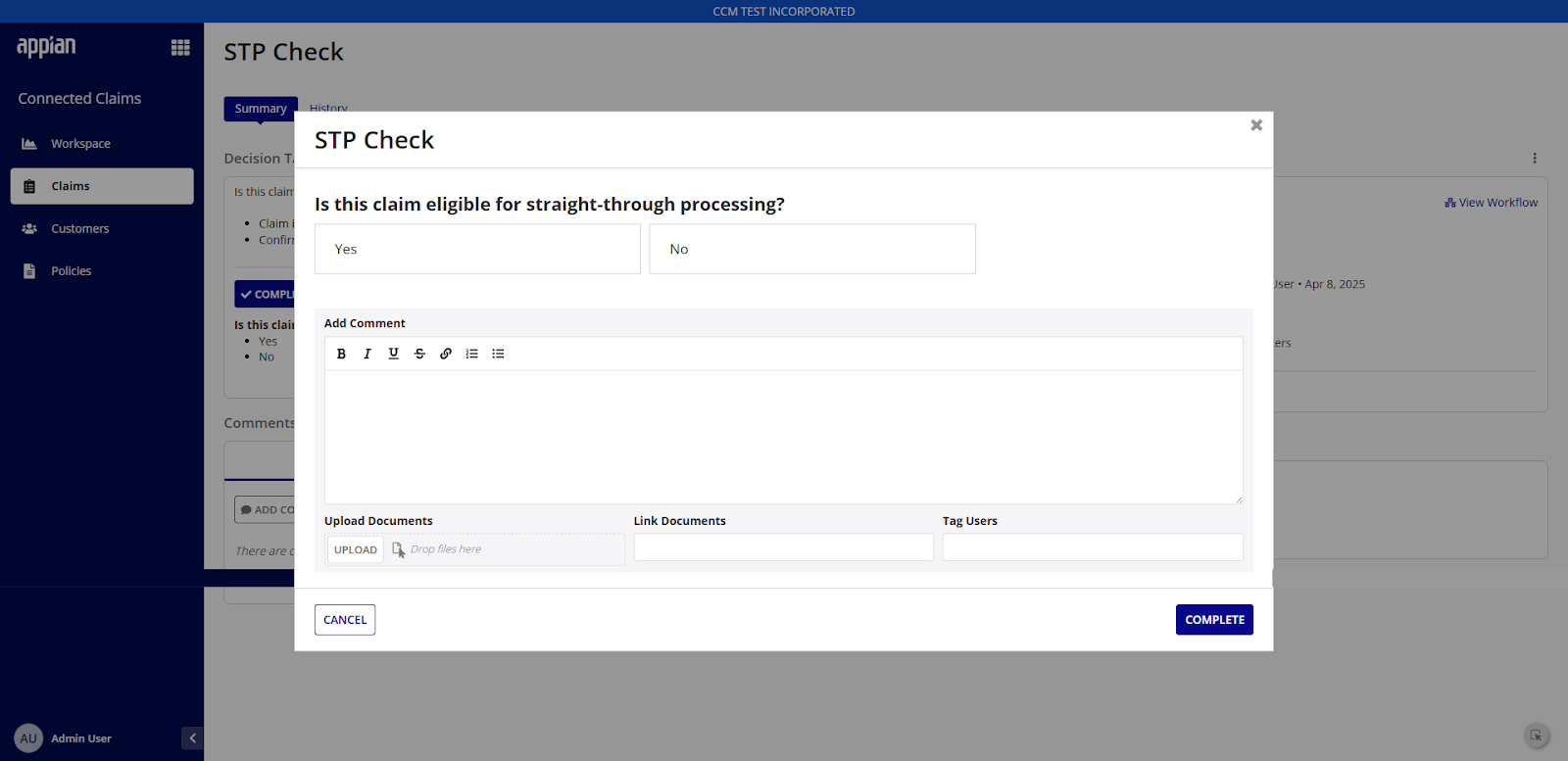 STP Check Dialog