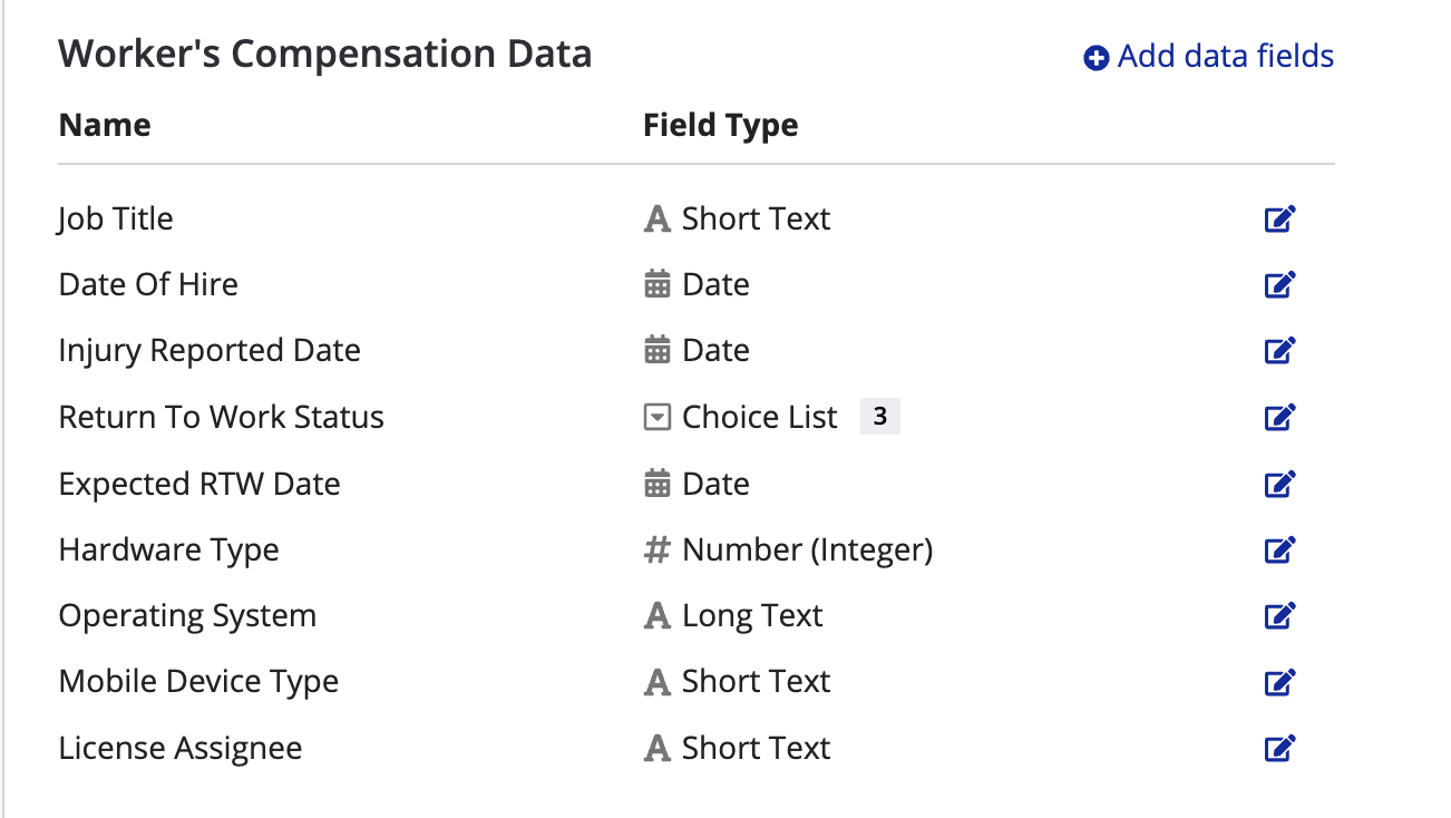 Add Data Fields