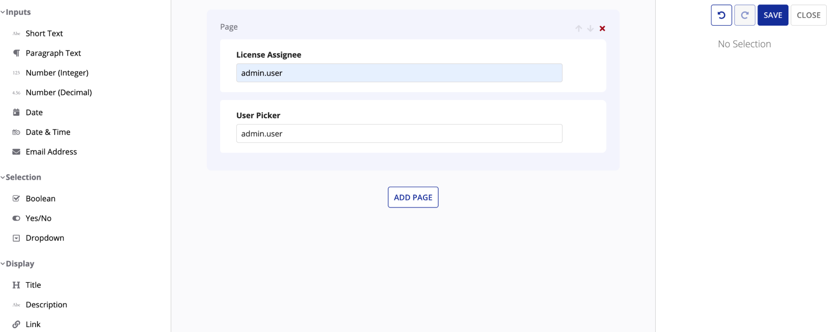 Form Builder User Picker Field
