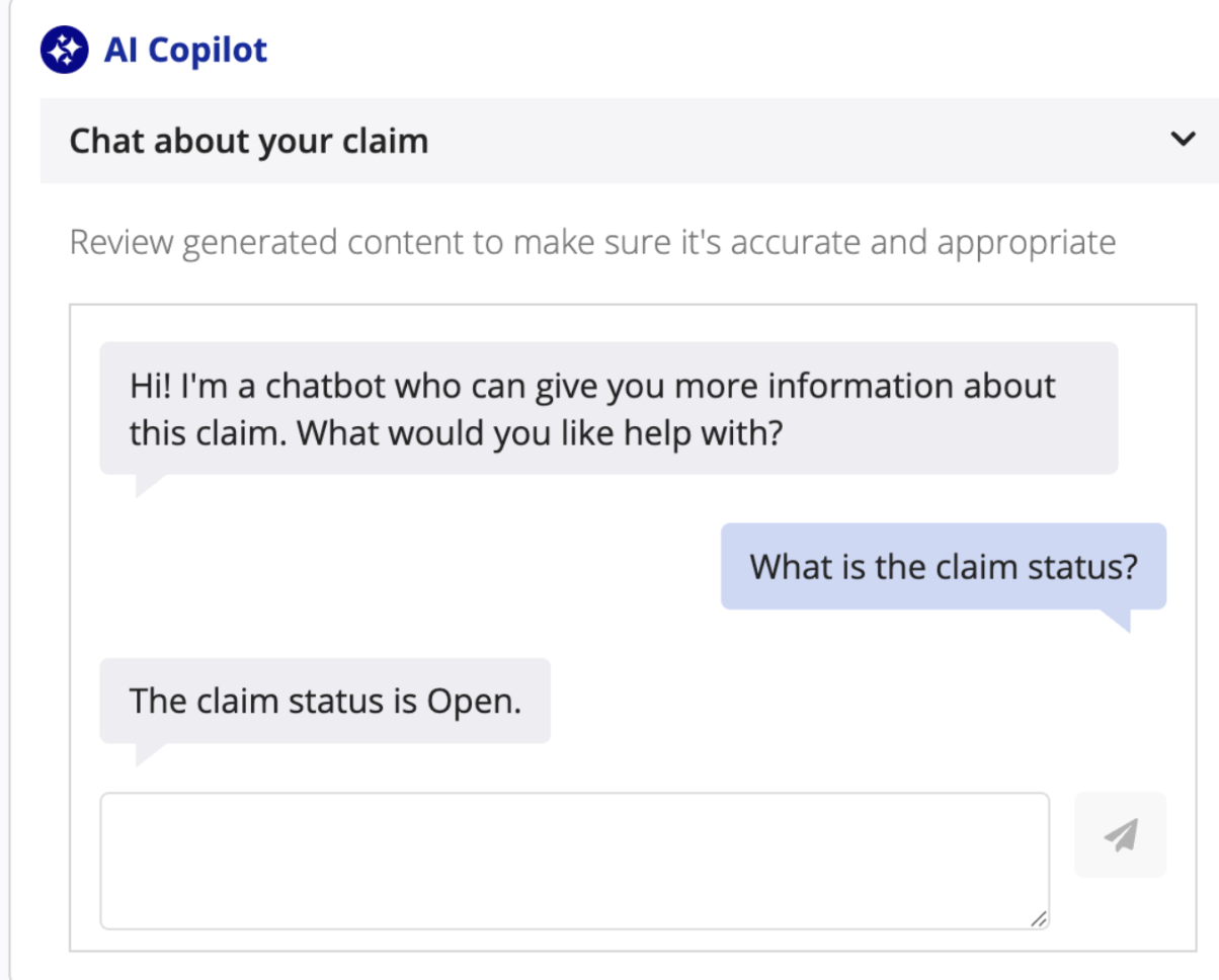 Connected Claims: AI Chat interface providing claim insights