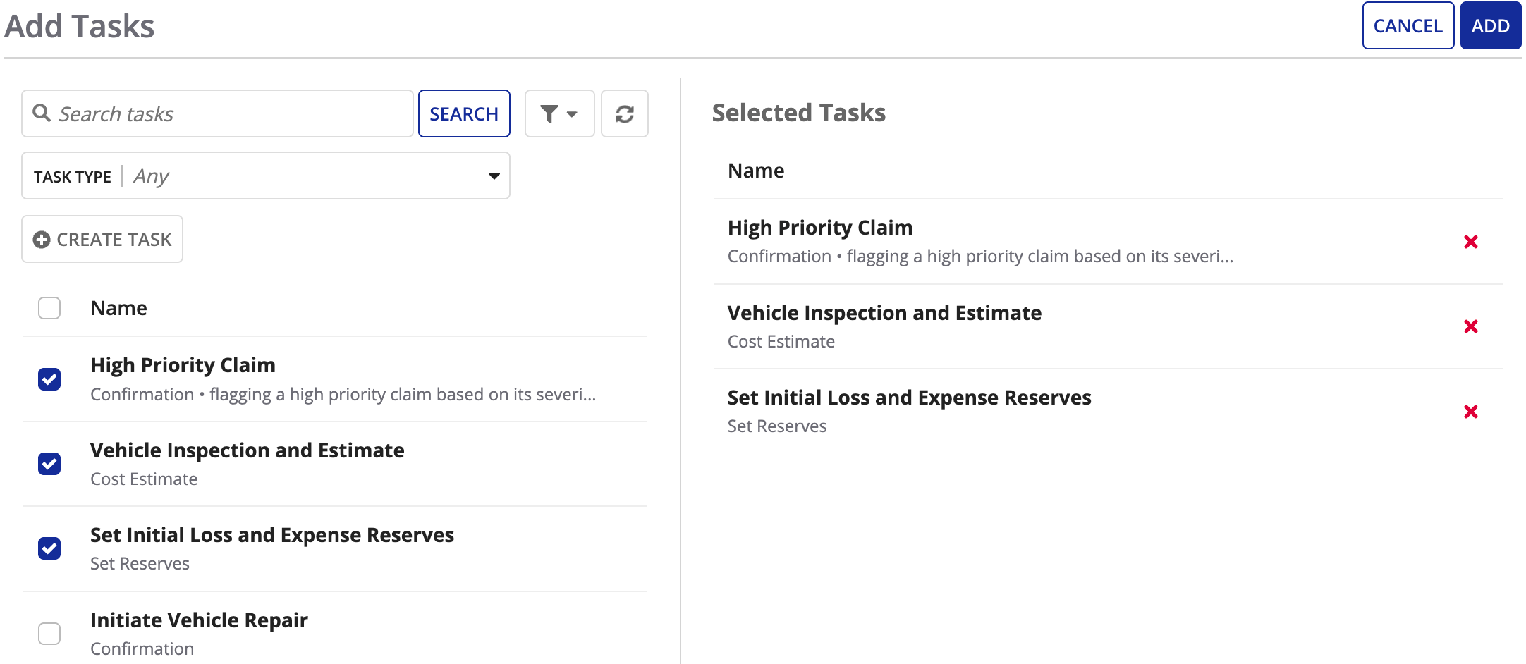 Adding Task to a Task Block