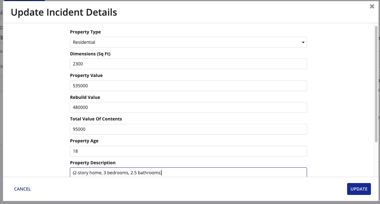 Predefined Home Owners claim types and records