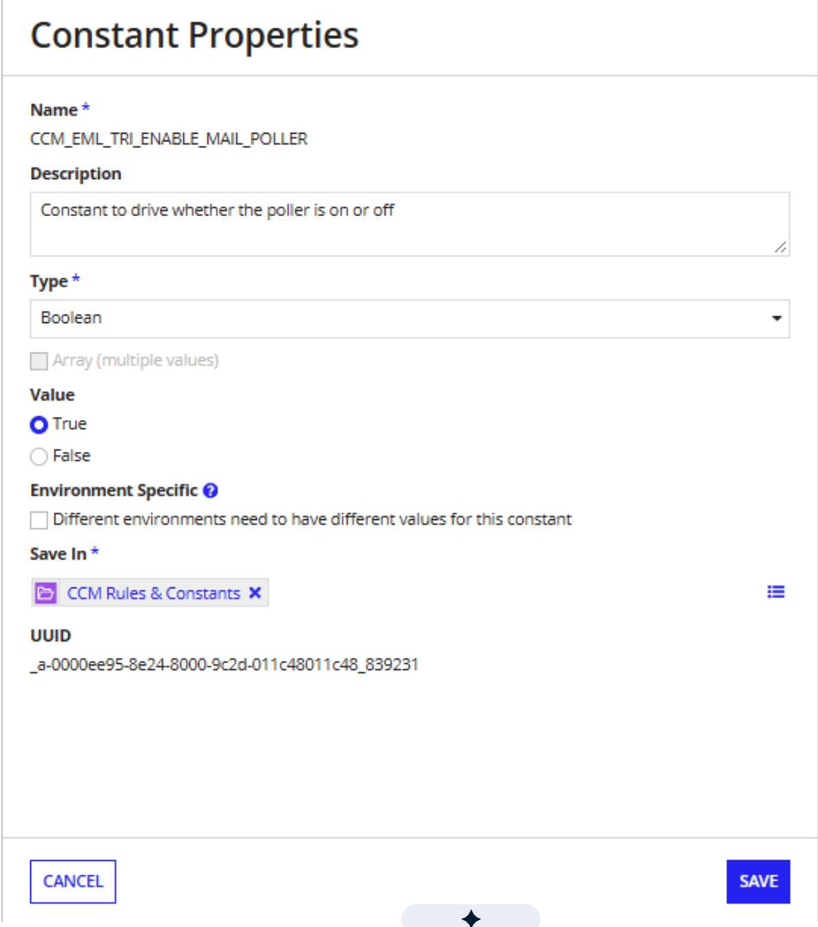Enable mail poller constant set to True