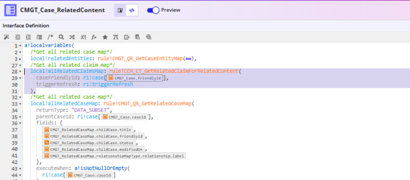 The allRelatedClaimsMap local variable added to CMGT_Case_RelatedContent