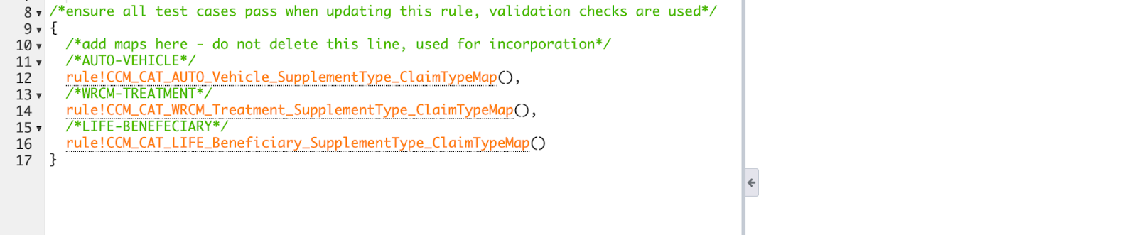 Adding treatment supplement type claim type map rule