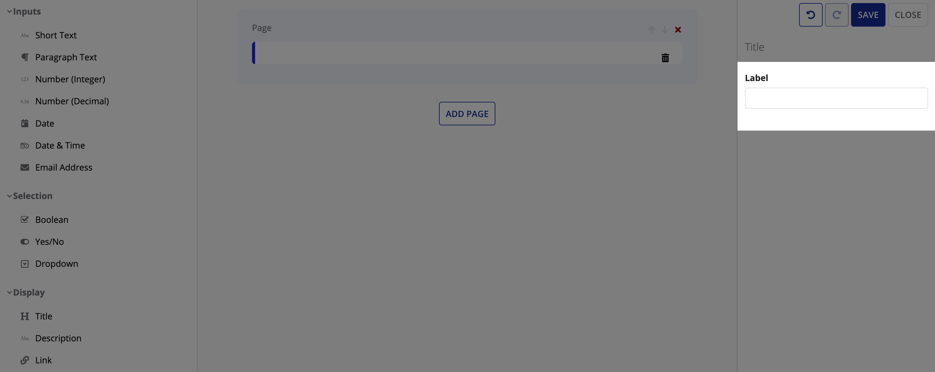 Adding a label to the intake form page