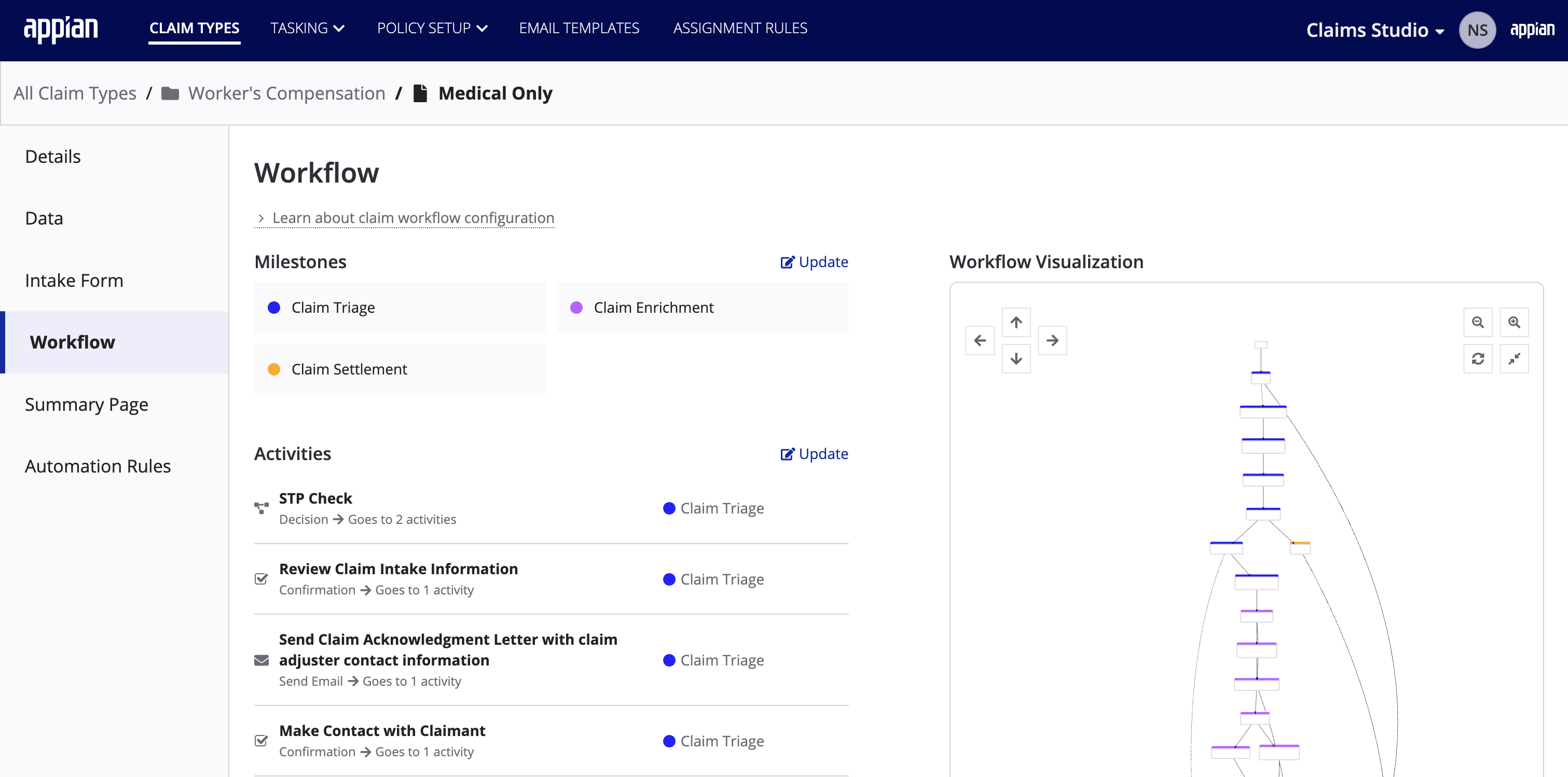 Predefined Workers Compensation workflows