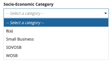 Example dropdown list in Contract Writing interface