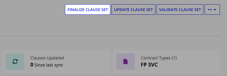 Finalize Clause Set button in the Clause Set summary view