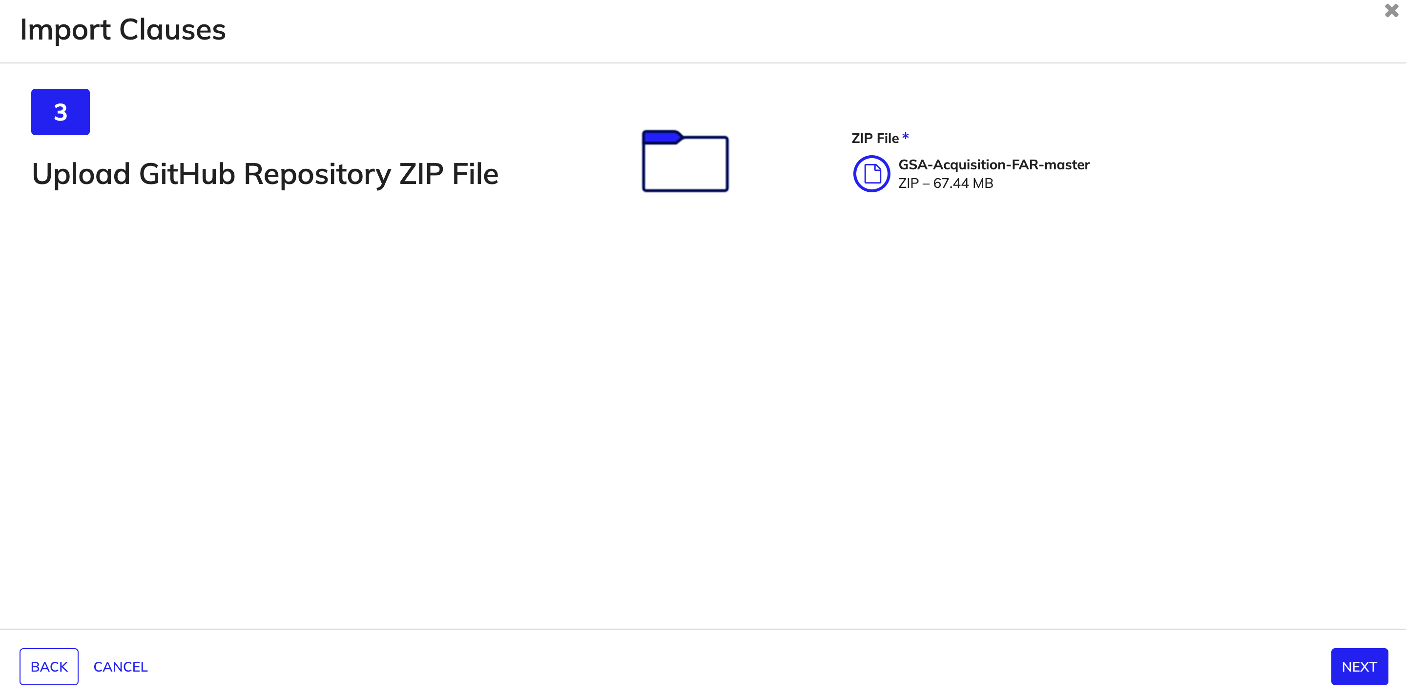 Upload the GitHub repository ZIP file