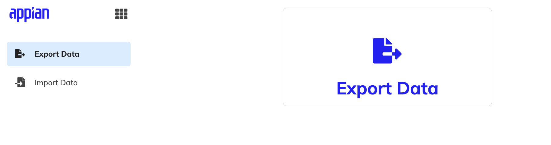 CEDM site navigation pane with the Export Data option selected