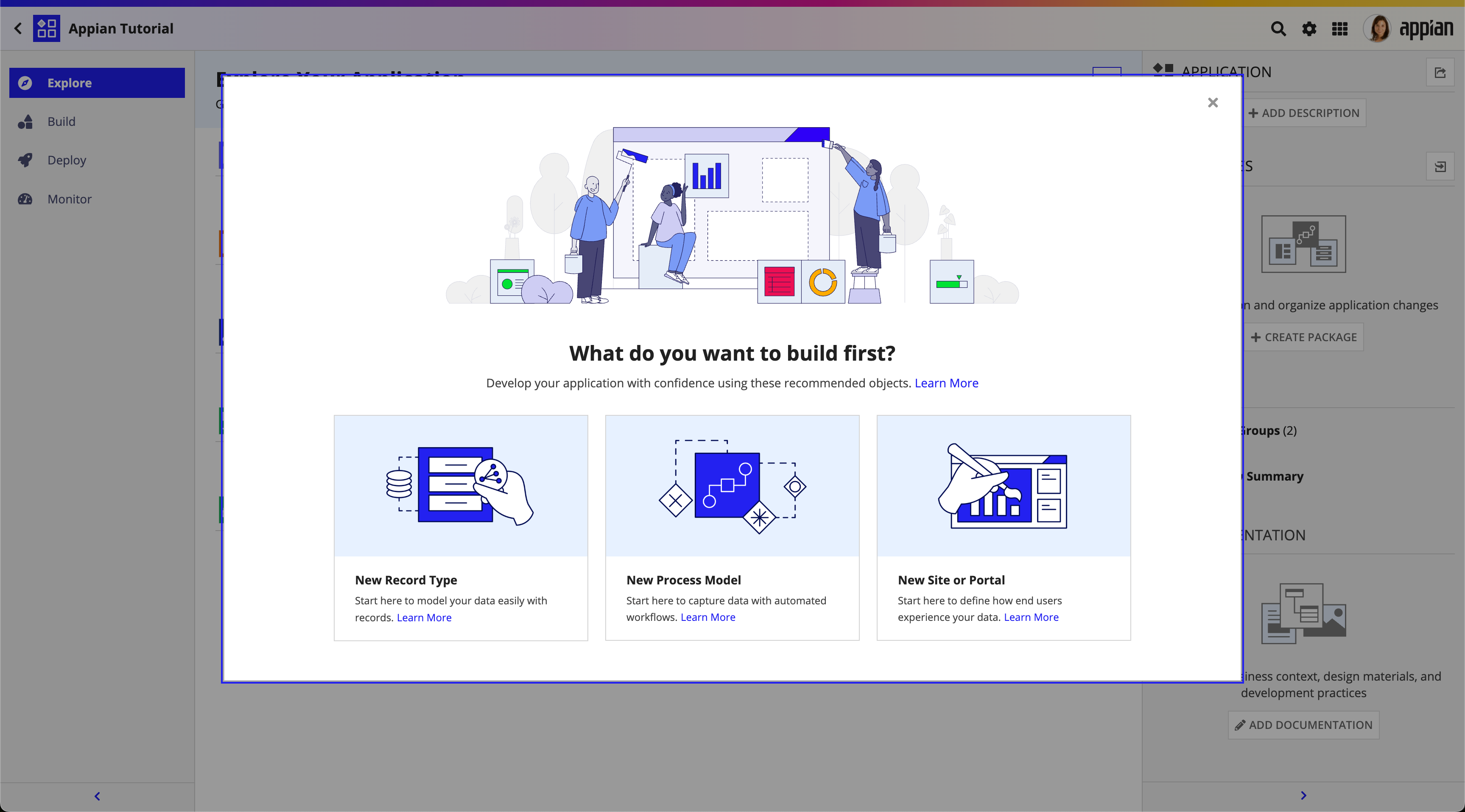 screenshot of the Explore view