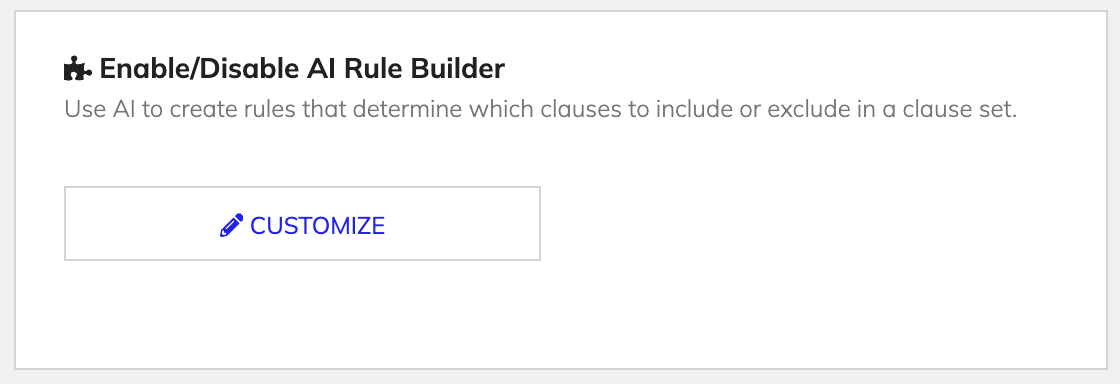 Enable or disable AI Rule Builder