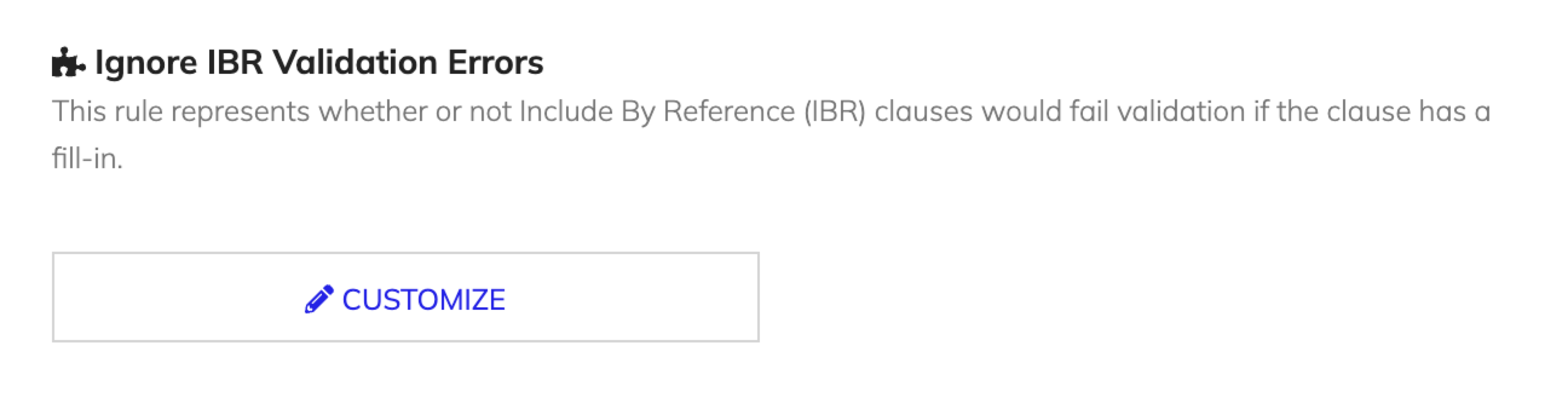 Customize IBR clauses validation errors