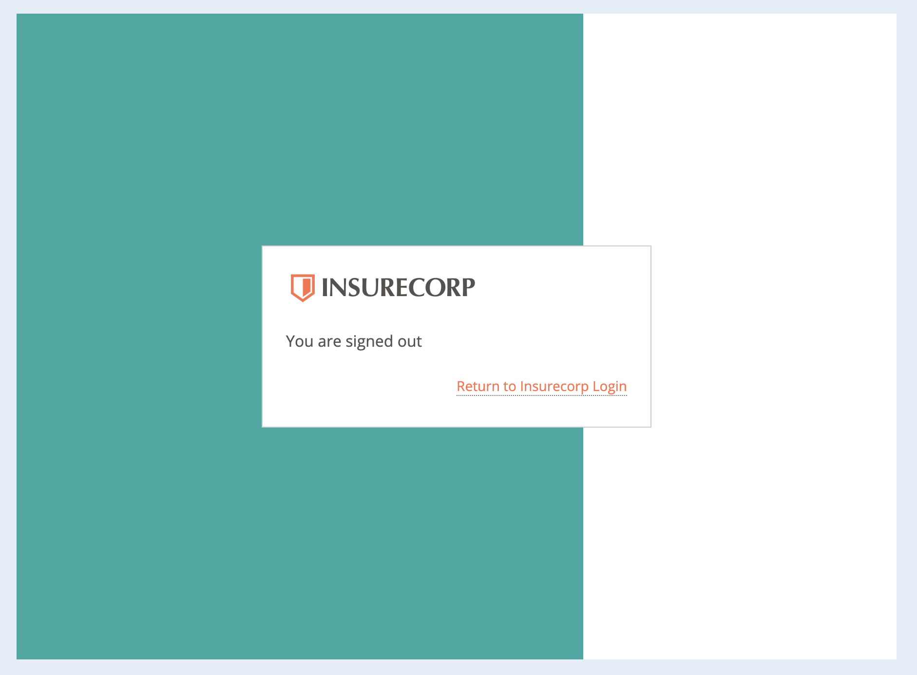 The sign-out page with custom text replacing the default Return to Appian message.