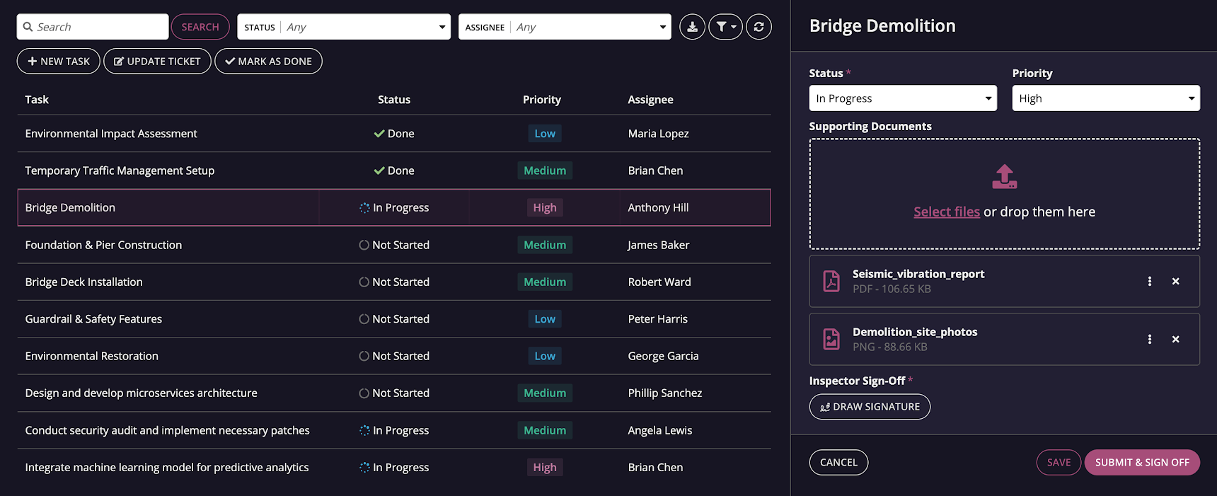 Outline buttons in the read-only grid, event history list, and record action components using a transparent background against a dark background.