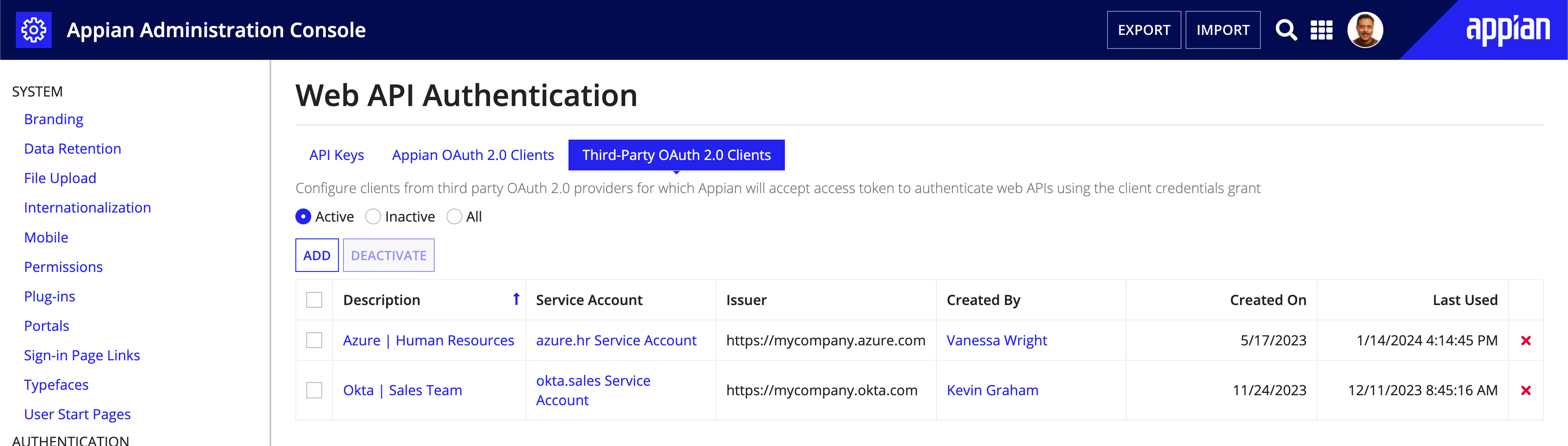 screenshot of the third-party OAuth page